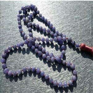 Genuine Tanzanite 8mm Mala Unisex Necklace